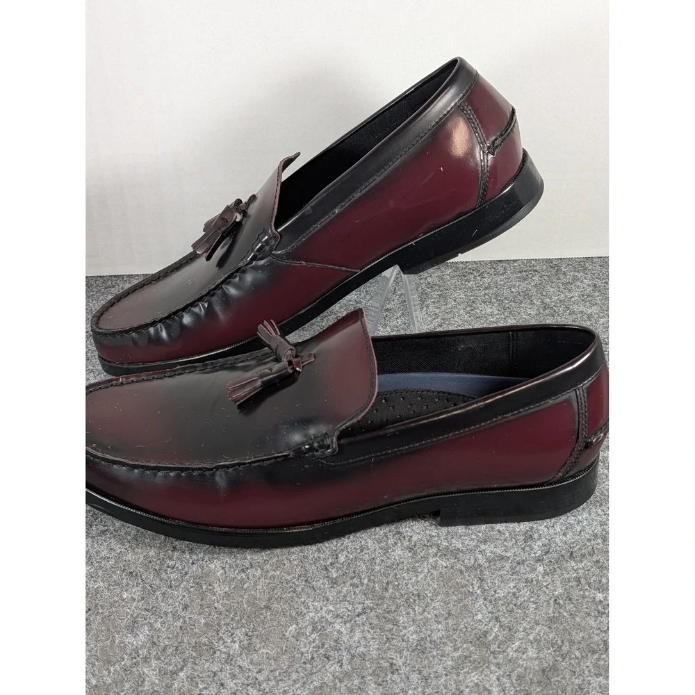 Rockport Mens Tassel Loafers Burgundy Black Ombre Leather truTECH RMWHITLAW 12W